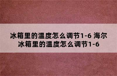 冰箱里的温度怎么调节1-6 海尔冰箱里的温度怎么调节1-6